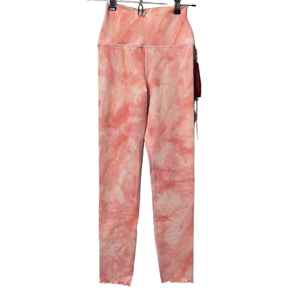 Carbon38 Super Soft Tie Dye Pink 7/8 Legging Mid Rise Women's XS NWT - Picture 1 of 5